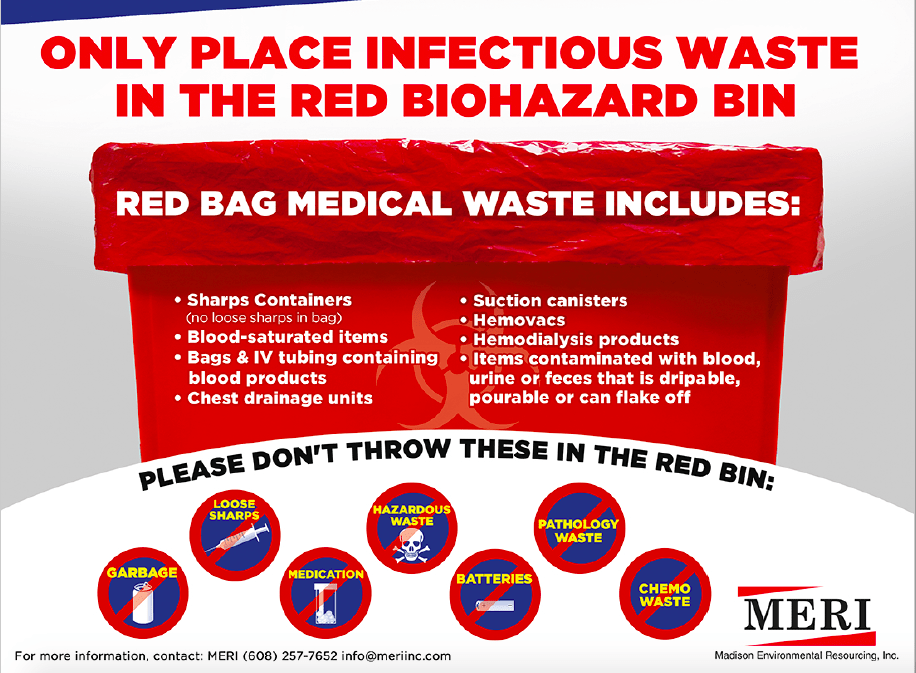 FREE INFECTIOUS WASTE POSTER: WHAT GOES IN RED BIOHAZARD BIN