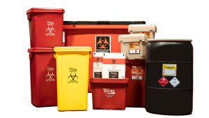 Various medical waste containers