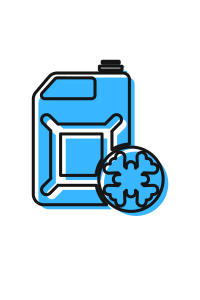 blue icon bottle of antifreeze