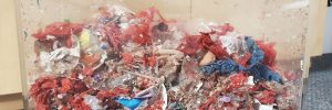 Shredded disinfected medical waste