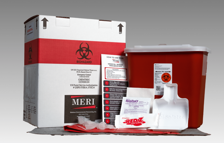 Blood spill clean up mail back kit