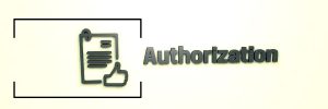 Authorization with document and thumbs up icon