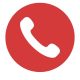 Red and white telephone receiver icon